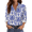 Navy Floral, variant on Womens Button Down Shirts Boho Floral Printed Long Sleeve Blouses Business Work Shirt Dressy Casual Loose Tops