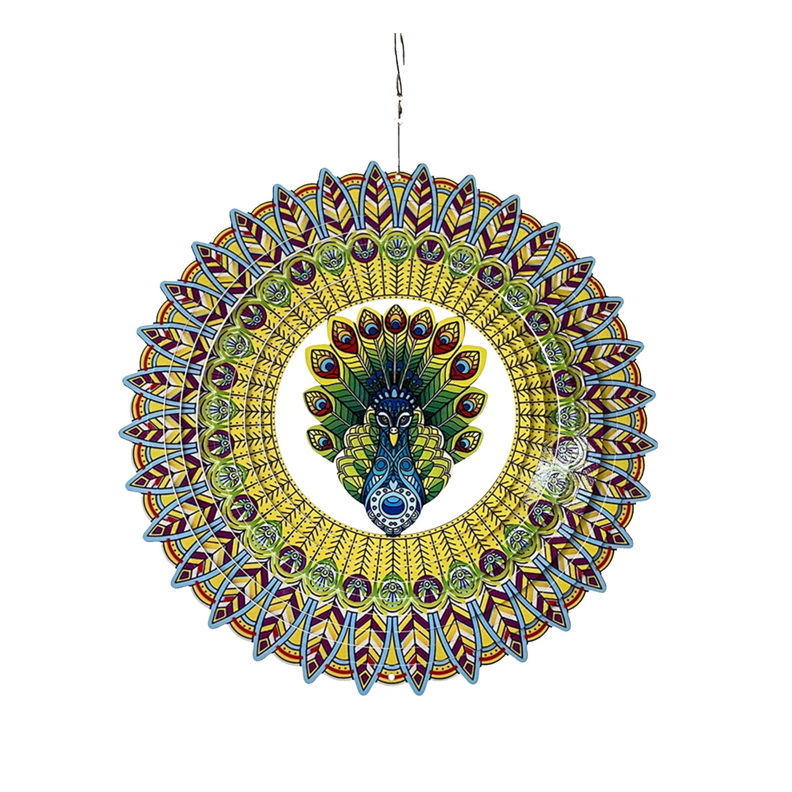 Jikolililili Peacock Wind Spinner,3D Art Garden Sculptures,Sun