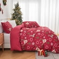 thumbnail image 4 of Gogreen Queen Duvet Cover Floral, Soft & Breathable Microfiber 3 Pieces Queen Bedding Sets, Pattern Queen Comfy Duvet Cover, with Zipper Closure (Christmas Elk, Queen), 4 of 8