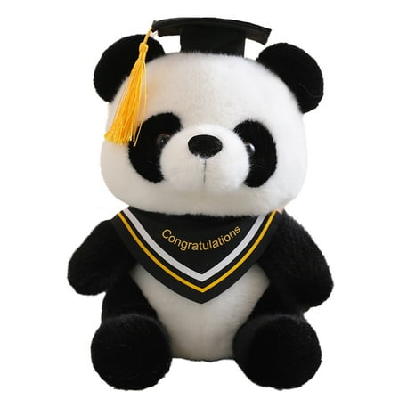 10" Panda Plush Stuffed Animals Plushie Cute Soft Cuddle Pillow for Boys Girls,Yellow - Triangle Scarf