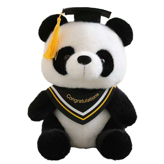 10" Panda Plush Stuffed Animals Plushie Cute Soft Cuddle Pillow for Boys Girls,Yellow - Triangle Scarf