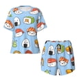 thumbnail image 4 of Naloa Kawaii Sushi Women's Short-Sleeved Pajama Set, Loungewear, Summer pajamas, Breathable Cozy - 4X-Large, 4 of 9