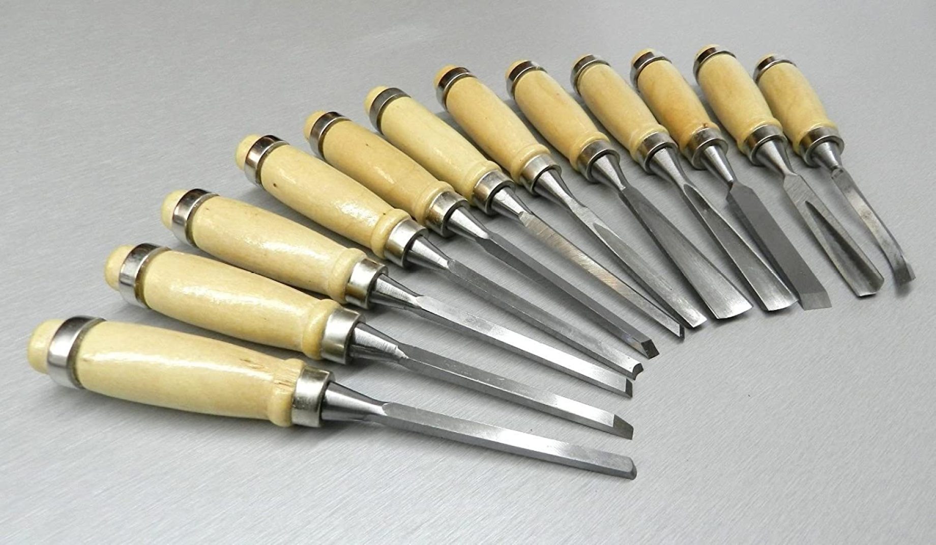 WOOD CARVING SET 12 PC CHISEL SET WOOD CARVERS CHISELS GOUGES SHAPES