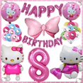 thumbnail image 3 of Plato de decoración para fiesta de cumpleaños de Hello Kitty rosa, vajilla desechable, fondo, globo, baby shower, juguete para niñas, regalo, suministros para fiesta, 3 of 5