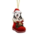 thumbnail image 2 of Riforla Santa Boot Christmas Dog Acrylic Ornament Christmas Dogs Ornament Christmas Stocking Animal Ornament Christmas Ornament Christmas Decoration Hangs Home Decor D, 2 of 6