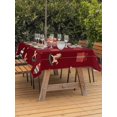thumbnail image 2 of Outdoor Tablecloth with Umbrella Hole and Zipper, Christmas Rectangle Table Cloth 60x102 Inch Waterproof Tablecloth, Winter Xmas Balls Cartoon Cute Weeping Red Picnic Table Cover for Patio Camping, 2 of 7