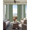 thumbnail image 4 of Dark Sage Green Blackout Curtains 84 Inches Long for Bedroom, Farmhouse Sage Green White Striped Thermal Insulated Room Darkening Black Out Window Curtain Panels Grommet Drapes for Living Room, 4 of 8