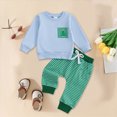 thumbnail image 2 of NOLDARES Infant Baby Boys Fall Outfit Pants Sets Long Sleeve 3 6 12 18 24 Months 2 3 4 5T Toddler Boy Pullover Pants Size:12-18 M,Light Blue, 2 of 8