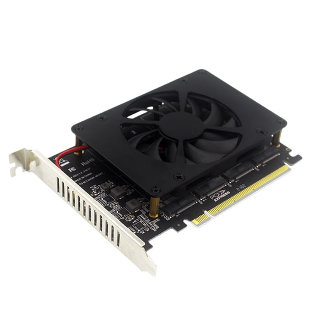 Conmutador PCIe 4.0 X16 4 Discos A Tarjeta Adaptadora M.2 4 Puertos Con Disipador Calor 4 X 32 Gbps