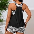 thumbnail image 6 of Women's Plus Size Two-Piece Bikini Set Split Swimsuit, Comfortable Swimwear for Beach, Pool, and Vacation, Ideal for Spring Break and Summer Activities Black 3XL, 6 of 7