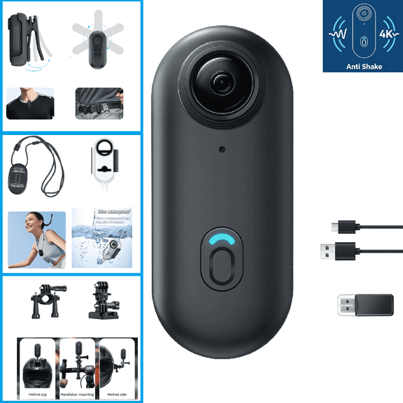 JETO 4K Anti Shake Wearable Body Camera Thumb Size Pov Vlogging Action Camera Bike Motorcycle