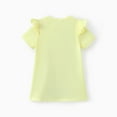 thumbnail image 2 of PatPat Toddler Girls Dresses Kids Clothes Animal Print Short Sleeve Ruffled Dress, Yellow, 5-6 Years, 2 of 7