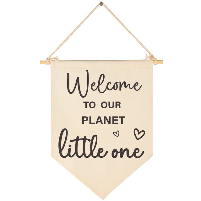 Banner FYSIA, lienzo para decoración infantil, 39 x 28 cm, color beige