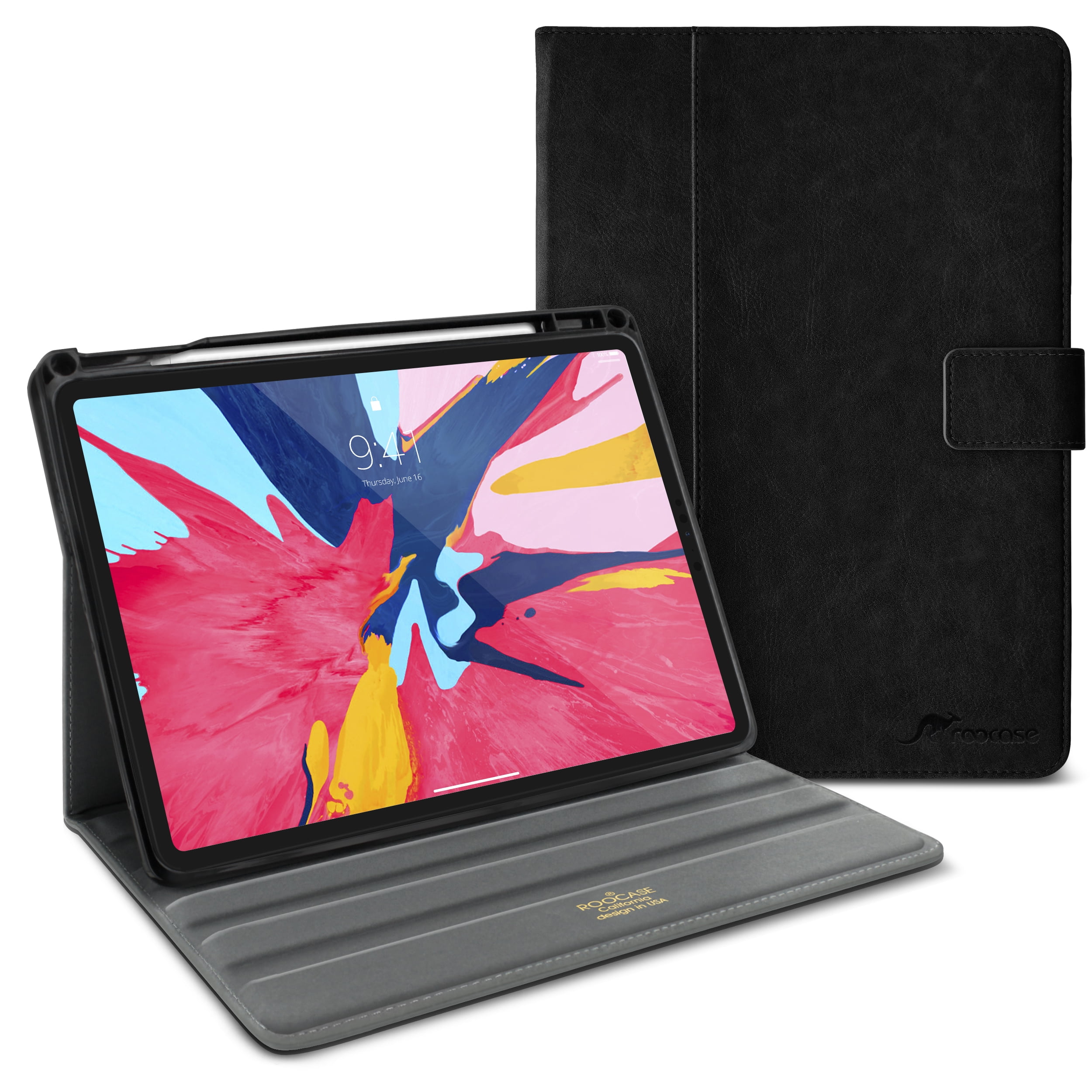 rooCASE iPad Pro 12.9 Inch Case, Premium Leather MultiAngle Stand