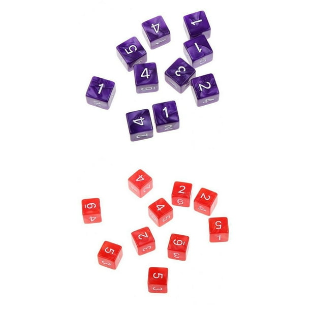 20 Piezas D6 Dices Dados de Digital de 6 Caras para DND RPG de Suministros para s de Azar Accesorios para Fiestas (púrpura,