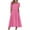 Hot Pink, variant on Summer Dresses for Women 2025, Women's Vacation Casual Party Daily Folded Round Neck Solid Short Sleeve Dresses With Pocket(Black,S)