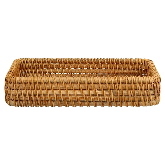 Yongwei Woven Basket 1Pc Sundries Storage Basket Household Decorative Rattan Woven Basket (Brown)