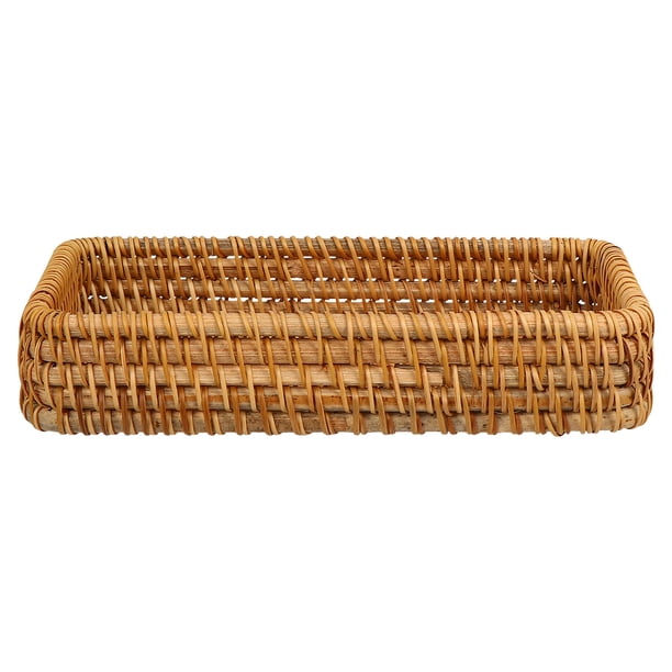FELTECHELECTR cesta de almacenamiento práctica para frutas, cesta rectangular (marrón)