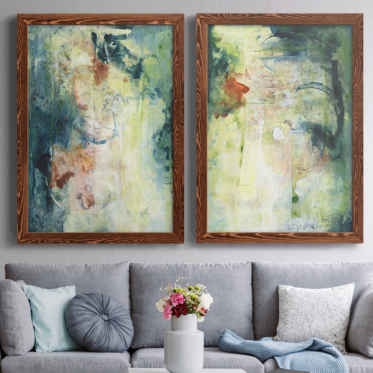 Nature's Elements I - Premium Framed Canvas 2 Piece Set - Ready to Hang