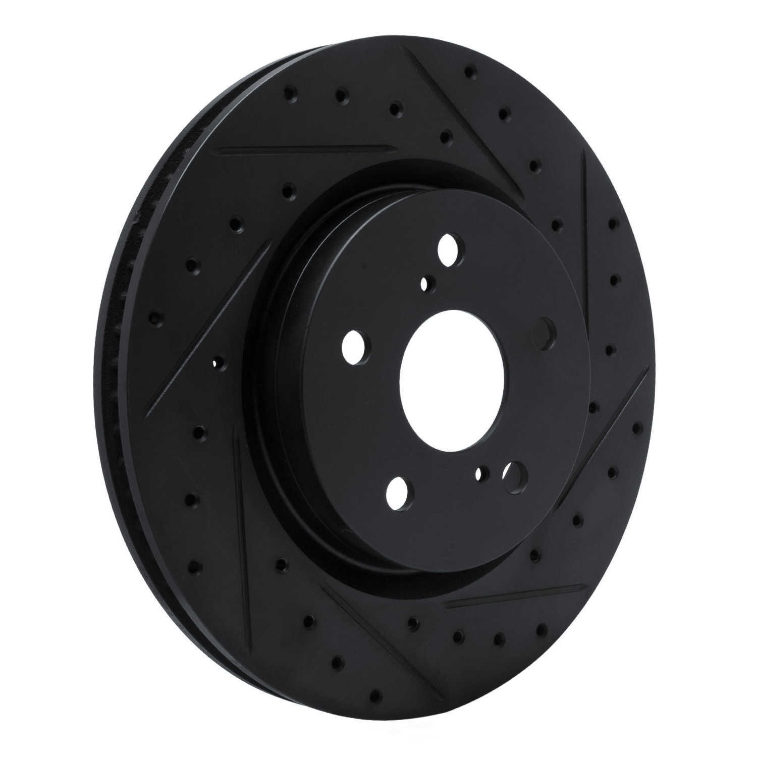 Dynamic Friction Company 633-76154R DFC Brake Rotor - Drilled And Slotted - Black