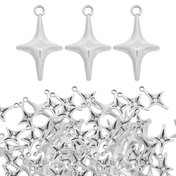 ColoMX 100 mini colgantes de estrella para bisutería, con punta hueca, para pendientes, pulseras, collares, bisutería y manualidades.