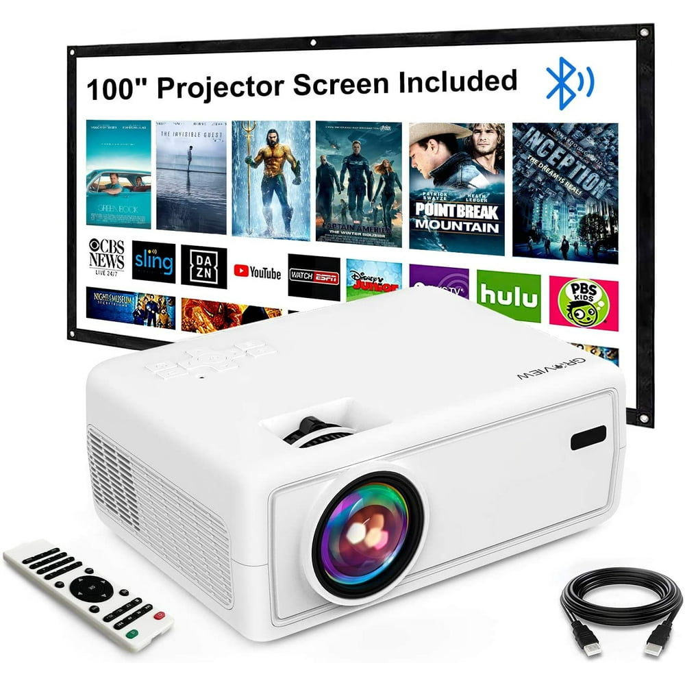 GROVIEW Mini Projector, 6000 Lumen Wifi Projector with 100” Projector