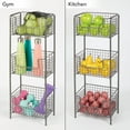 thumbnail image 6 of mDesign Steel Freestanding 3-Tier Storage Organizer Tower, Baskets - Dark Gray, 6 of 7