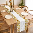 thumbnail image 2 of Yellow Plumeria Blossom Flower Table Runner-36 Inch Long Rustic Floral Minimalist Style Table Runners Linen Burlap Tablerunner for Kitchen Dining Room Holiday Party, 2 of 9