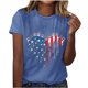 thumbnail image 4 of Camisetas de Manga Corta para las Mujeres, Blusa de Manga Corta de la Moda Del Día de la Independencia Hecha de Poliéster Cómodo para la Primavera Verano, Blusas de Manga Corta para las Mujeres, 4 of 7