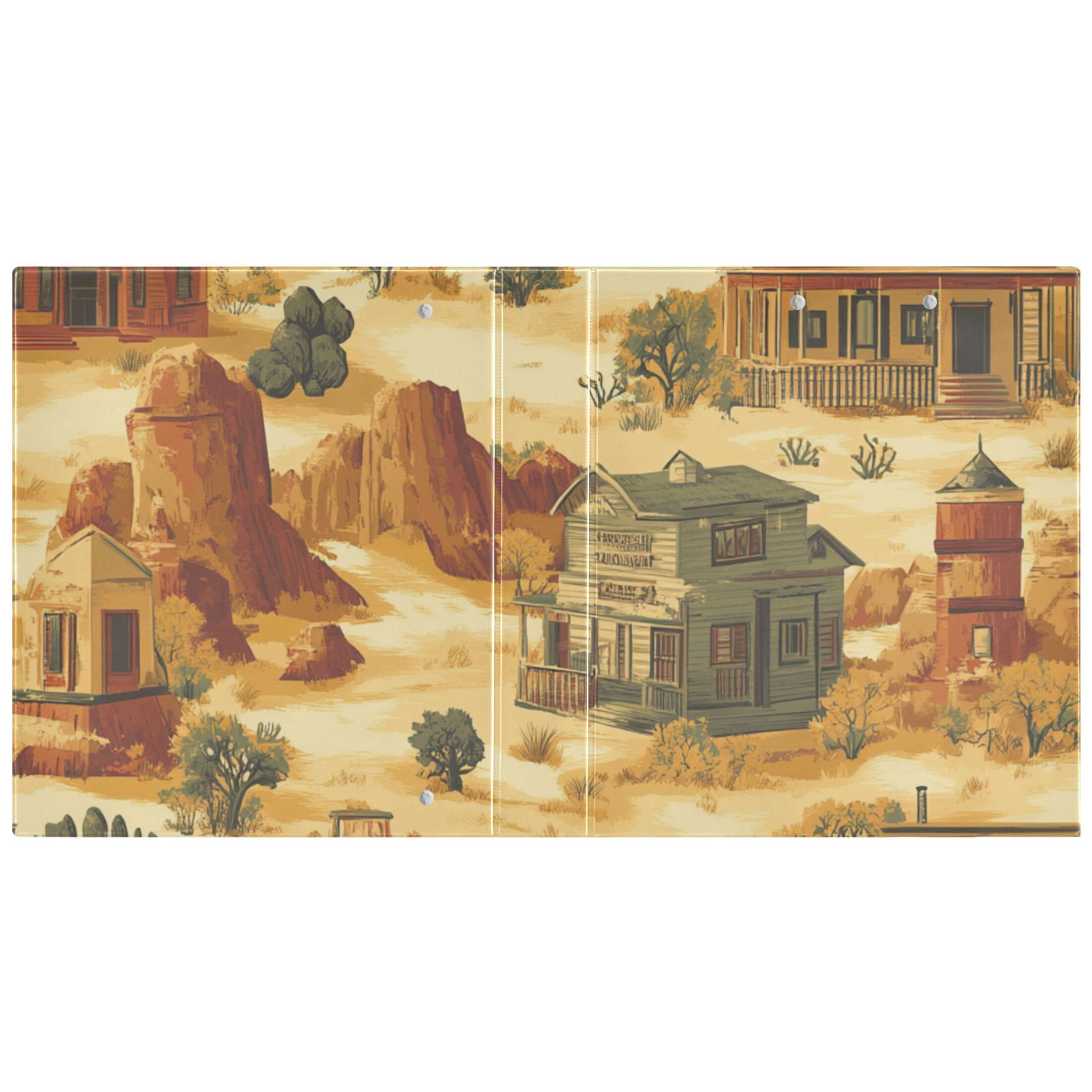 Wild West 3 Ring Binders 1.5 inch Hardcover File Folders with Interior Pockets A4 Size Organizer for School Office Hospital