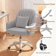thumbnail image 6 of Home Office Chair Velvet Vanity Chairs Cute Makeup Desk Chair with Wheels Mid Back Computer Chairs Height Adjustable Small Swivel Rolling Task Chair, 6 of 6
