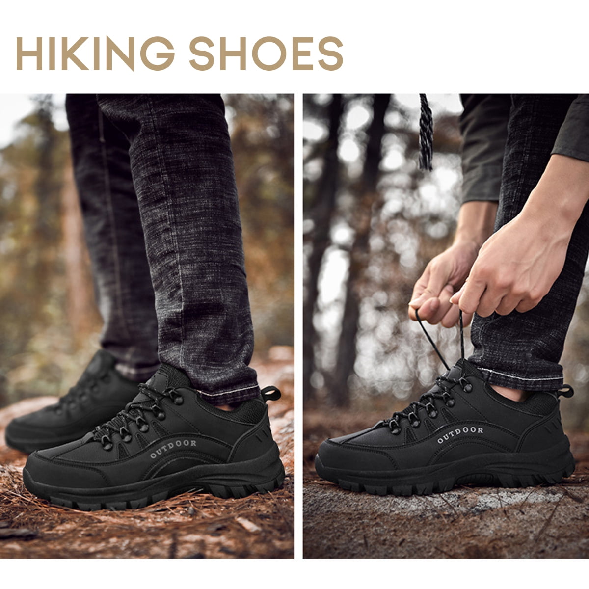 AUXDIQ Hiking Shoes Mens Waterproof Mountain Trekking Shoes Men Breathable Walking Shoes Outdoor Sports Running Camping Climbing