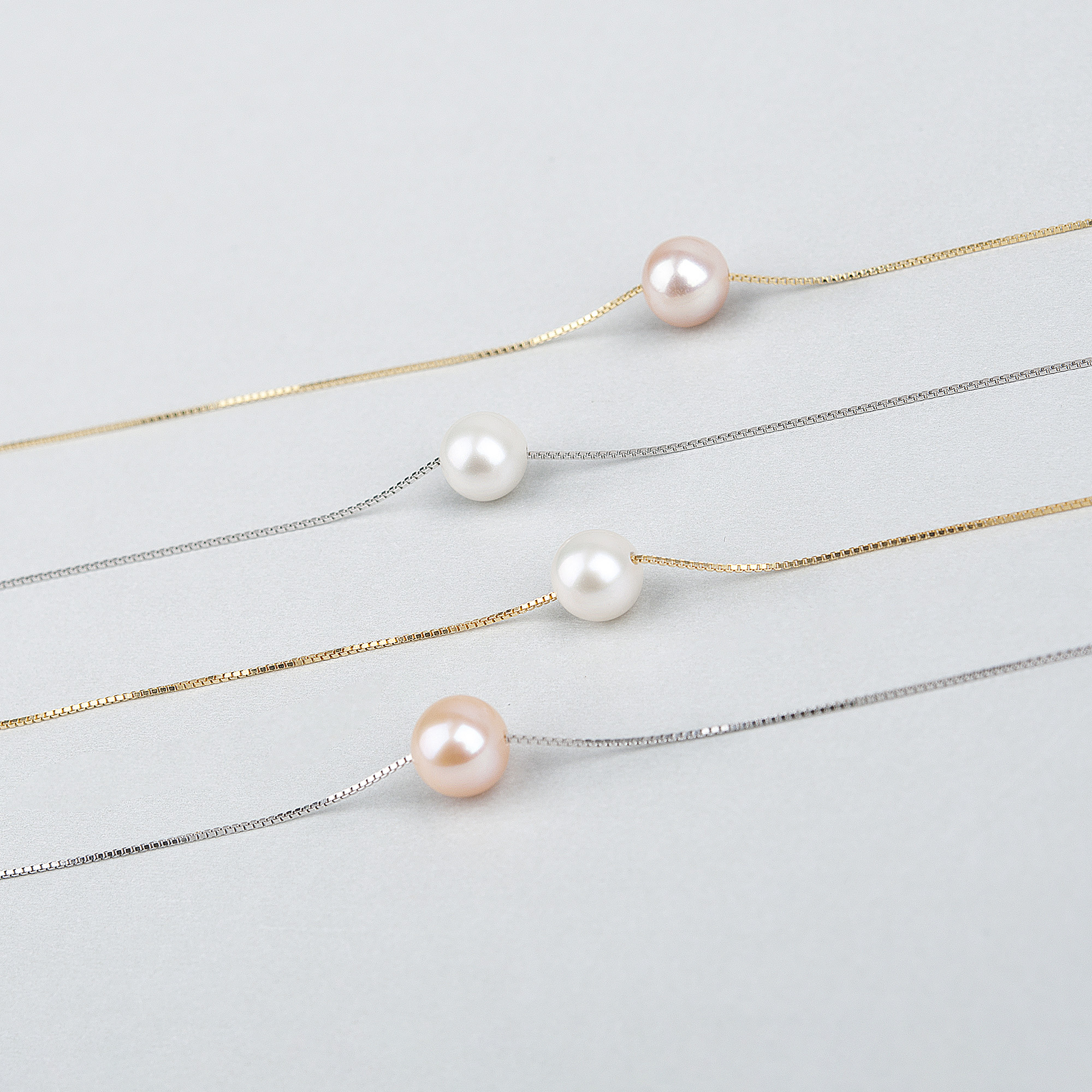 Anavia for My Beautiful Wife Mother's Day Gift, 925 Sterling Silver Necklace for Wife from Husbands Mother's Day-[White Pearl + Gold Chain]