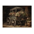 thumbnail image 3 of Designart "Of Flowers Grey Old Cart in Tranquil Beauty II" Old American Cart Print on Natural Pine Wood, 3 of 5