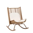thumbnail image 3 of Christopher Knight Home High Back Outdoor Rocking Chair with Lightweight Concrete Side Table, Brown, 3 of 12