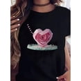 thumbnail image 1 of Fashionable Valentine's Day Graphic Shirt Cotton Crew Neck Tee Machine Washable, 1 of 6