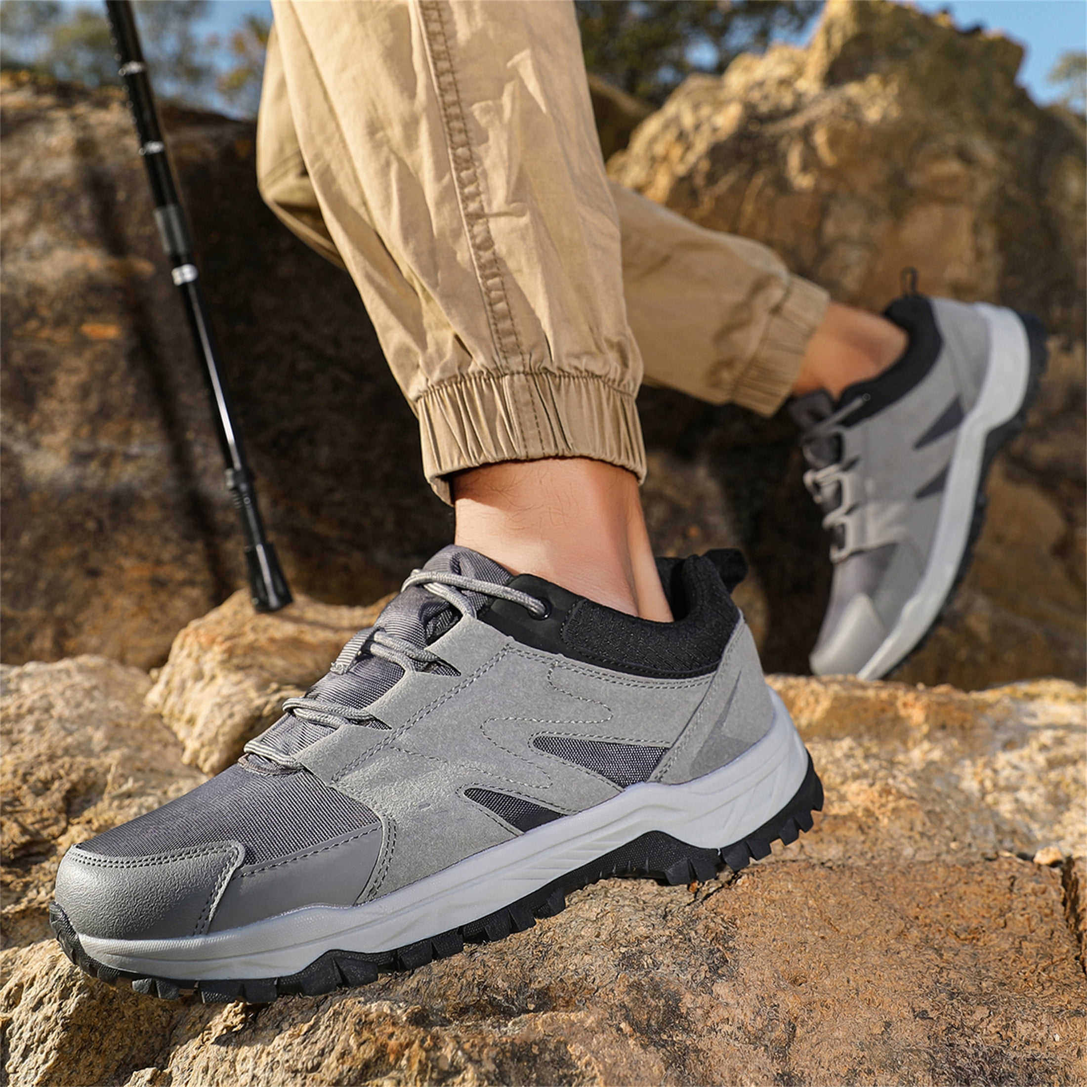 YOURDIARY Womens Mens Hiking Shoes Comfortable Breathable Lightweight Outdoor Sneakers