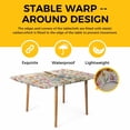 thumbnail image 4 of Easter Bunny Table Cloths for 3 Foot Rectangle Tables, Eggs Spring Daisy Retro Rabbits Vintage Plants Patio Waterproof Elastic Fitted Tablecloths, Washable Rectangular Table Cover for Camping, 4 of 8