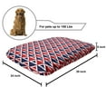 thumbnail image 2 of Americana Pet Bed, USA Flag Inspired Abstract Pattern Squares and Triangles Art, Chew Resistant Pad for Dogs and Cats Cushion with Removable Cover, 24" x 39", Red Dark Blue and White, by Ambesonne, 2 of 4