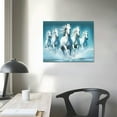 thumbnail image 4 of ONETECH Large White Running Horse Oil Painting on Canvas Huge Blue Sky Wall Art Modern Animal Print Artwork for Living Room Bedroom, 4 of 5