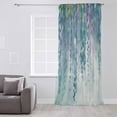 thumbnail image 3 of Green Botanical Semi Sheer Curtains Drapes for Living Room,Bedroom,French Doors Window 54 Inches Long,Watercolor Spring Floral Oil Painting Elegant Rod Pocket Chiffon Curtain Drapery Voile Panel, 3 of 6
