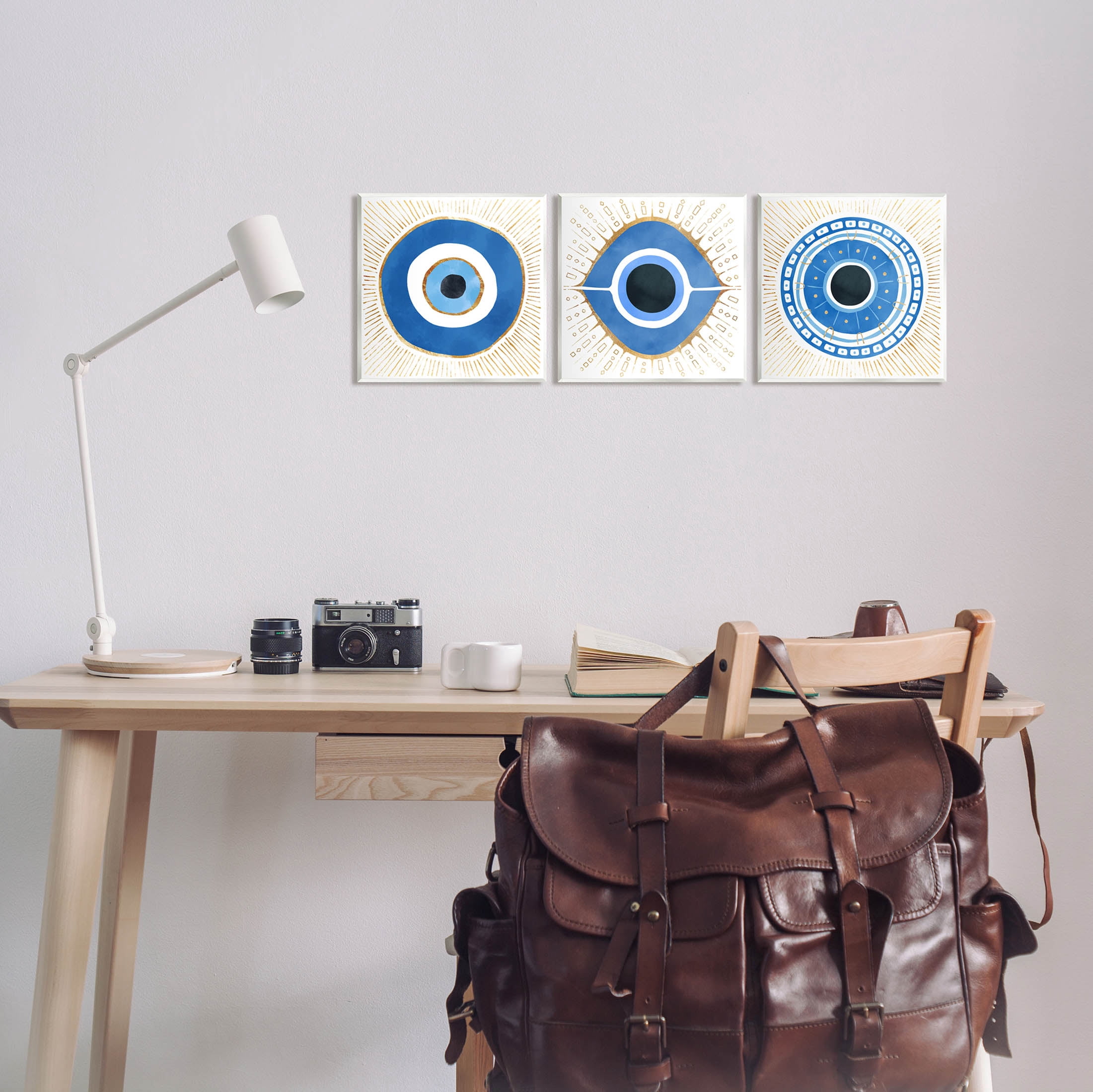 Stupell Industries Spiritual Evil Eye Mati Symbol Graphic Art Unframed Art Print Wall Art, Set of 3, Design by Ziwei Li