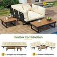 thumbnail image 6 of Harper & Bright Designs Metal Outdoor Patio Modular Sectional Sofa, L-Shaped Conversation Set with Adjustable Reclining Seats and Acacia Wood Table, Beige, 6 of 16