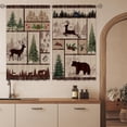 thumbnail image 6 of Rustic Cabin Kitchen Curtains Forest Woodland Farmhouse Brown Small Short Cafe Window Curtains Country Bear Deer Rod Pocket Bathroom Drapes Treatment Tier Curtains 2 Panels (27.5x36 Inch), 6 of 6