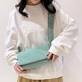 thumbnail image 4 of Corduroy Shoulder Bag Flap Buckles Small Square Crossbody Bag for Work (Green), 4 of 7