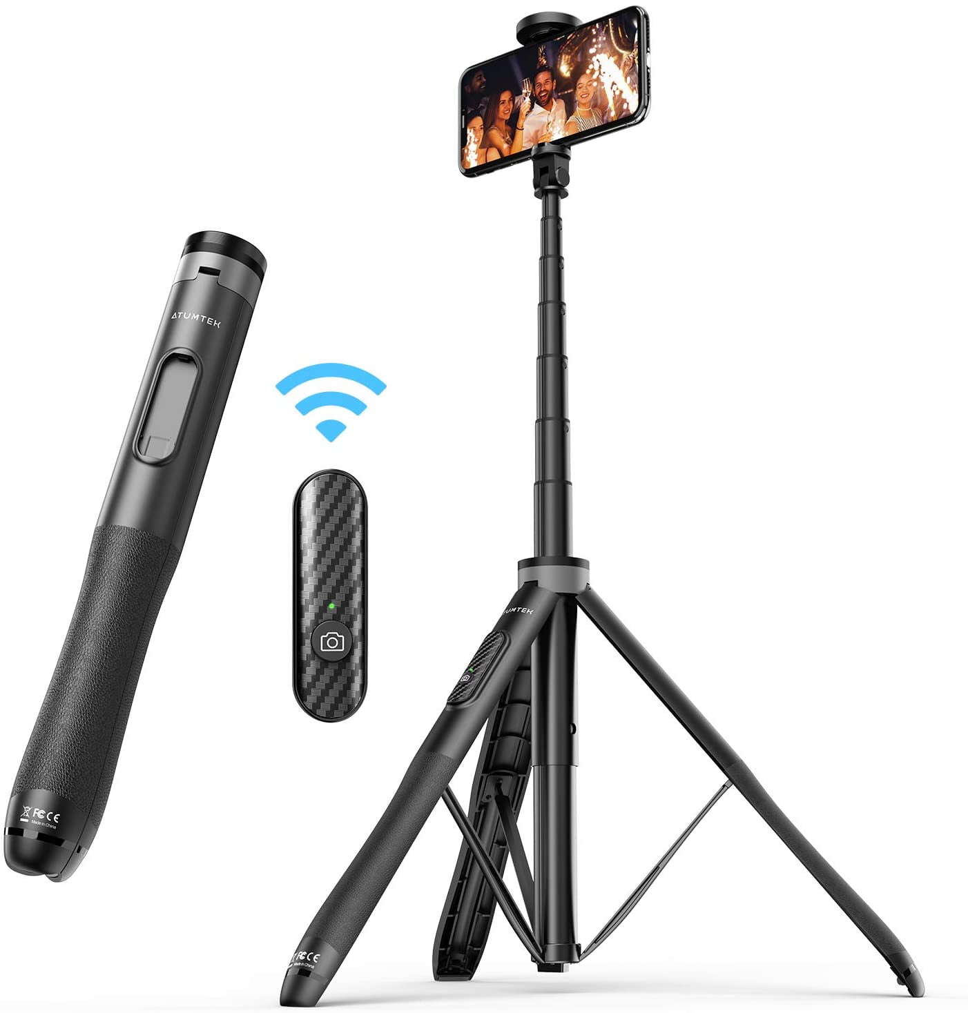 Professional Video Tripod Durable Extendable Bluetooth Tripod Selfie Stick with Fill Light Not Hurt Eye for Phone Sport Camera Selfie Stick Tripod for DSLR Shooting Video Camcorder 
