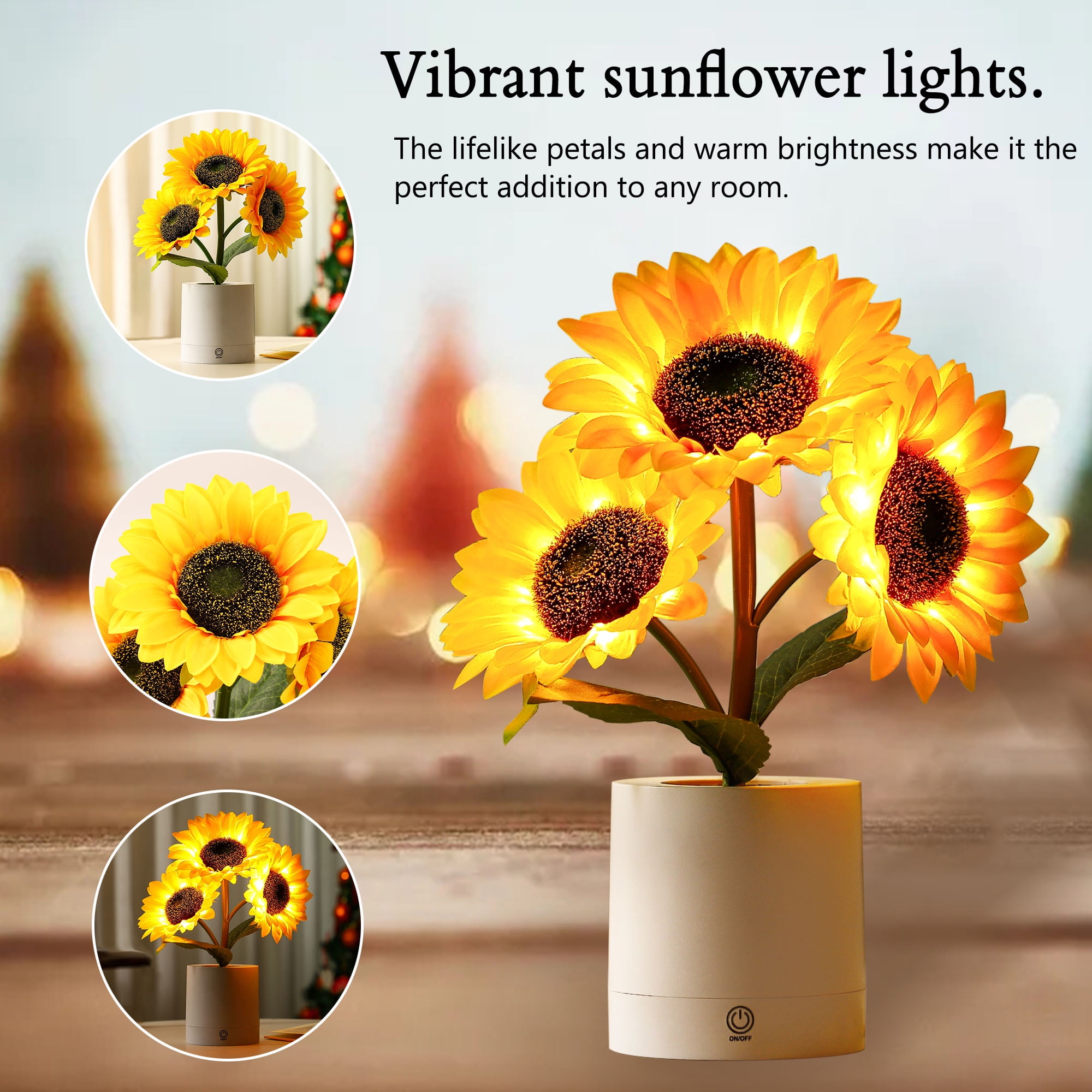 Sunflower Flower Lamp Gifts for Women, Birthday Christmas Ideal Gifts for Women Mom Grandma Girlfriend Friend Wife Anniversary Birthday, Bedroom Bar Coffee Shop Sunflower Night Light Lamp Decor