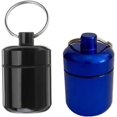 thumbnail image 2 of Waterproof Aluminum Pill Box with Keychain Portable Earplug Storage Case Pill Bottle Container for Daily Outdoor Travel Earplugs Box Holder, Blue, 2 of 4