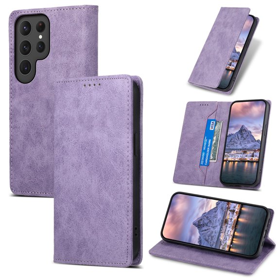 For Samsung Galaxy S25 Ultra S25Plus S25 Phone Case Leather Wallet Case with Card Holder Phone Cover