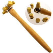 BENCH WIZARD 6-In-1 Brass Multi-headed Hammer | 9" (22.9 cm) Hardwood Handle | Non-Sparking | Versatile Shapes | Ideal for Delicate Jewelry & Craft Projects